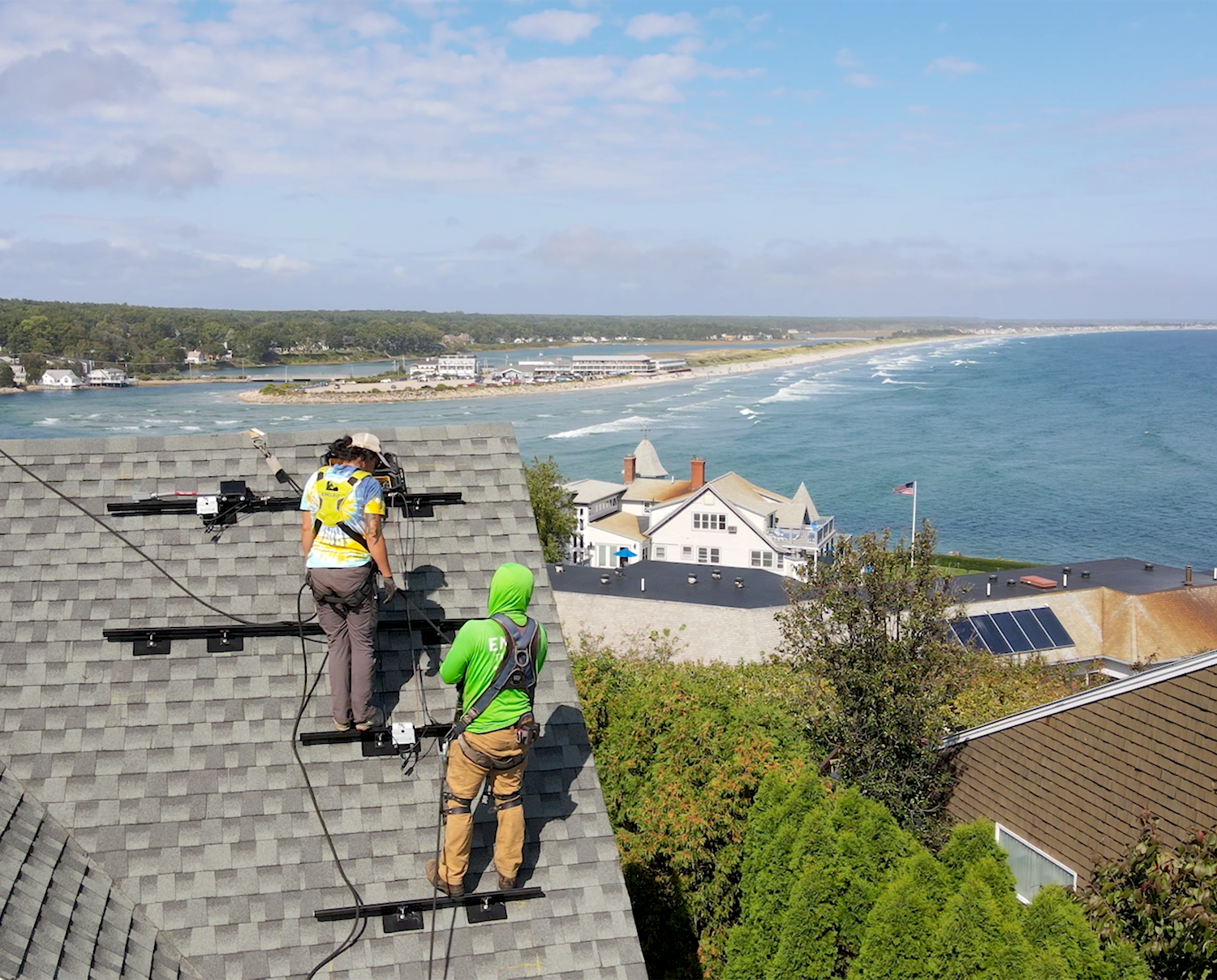 Classic New England view on an installation day