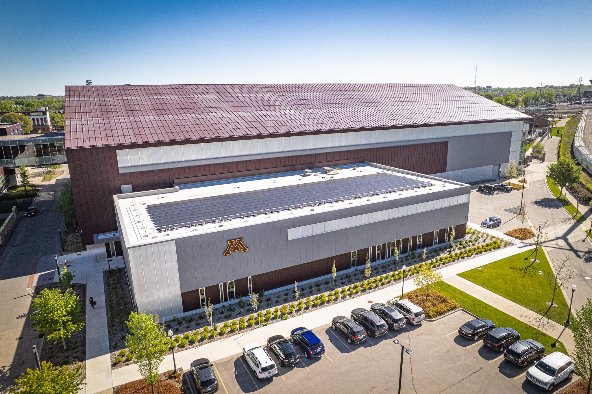 Ballasted Solar for the University of Minnesota's gymnastics training facility.